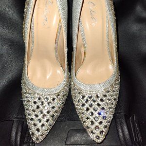 Celeste, Women Crystal Rhinestone Stiletto 3" Pumps - Size 9